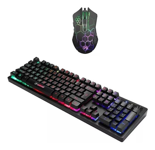 Kit de teclado y mouse gamer Marvo KM409 de color negro