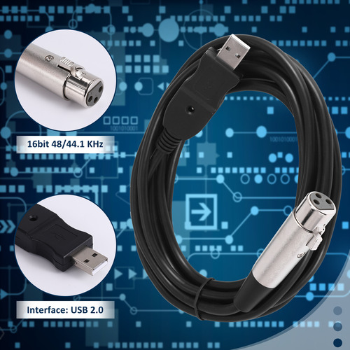 Micrófono Usb Macho A Xlr Hembra Cable De Enlace De Micrófo