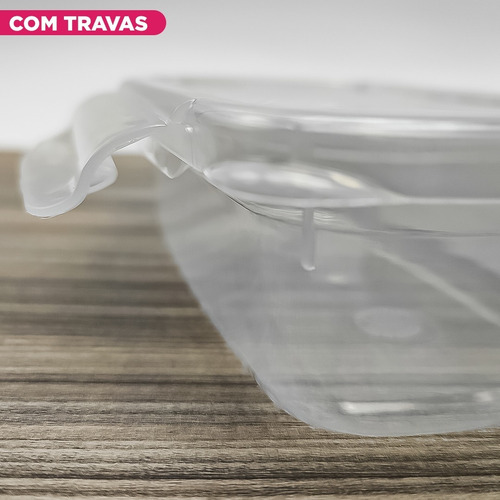 Kit Pote Raso Médio Com Travas 500 Ml Com 5 Unidades Nitron Cor Natural