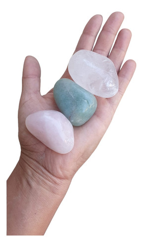 Cuarzo Rosa, Cuarzo Cristal Y Jade.  Set De Piedras Naturale