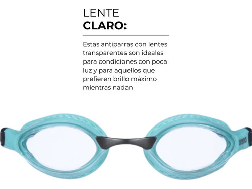 Antiparras Arena Original Antifog Uv Natación Clear Turquoise