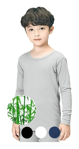Camiseta Bambú Niño Primera Capa Manga Larga Sin Polar