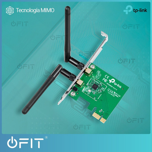 Imagen 4 de 10 de Placa De Red Wifi Tp Link Pci-express 300mbps 2 Antenas