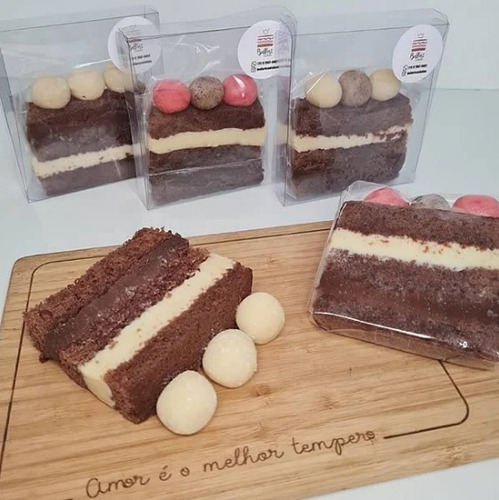 Imagem 4 de 7 de Embalagem Acetato Para Fatia De Bolo Slice Cake 50 Unidades