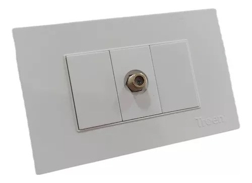 Toma Salida Coaxial Para Tv Blanco Troen