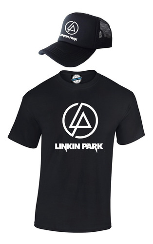 Combo Camiseta Gorra Linkin Park Musica Algodon 100%