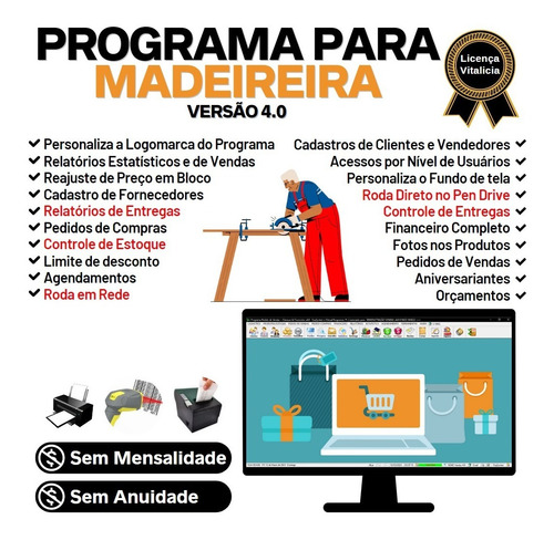 Programa S/ Mensalidade Para Material Construção + Venda V4