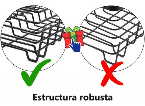 Secaplato Escurridor De Acero Al Carbono Bandeja Plástica Color Negro