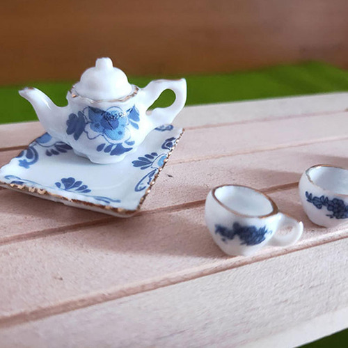 2 Mini Juego De Tazas De Té De Para Casa De Muñecas A