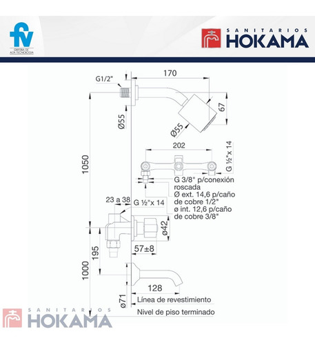 Imagen 10 de 10 de Combo Baño Griferias Completo Fv Plus Moderno Kit Casa Grifo