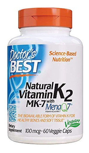 Vitamina Natural K2 Mk-7 Con Menaq7, Fortalecer Los Huesos