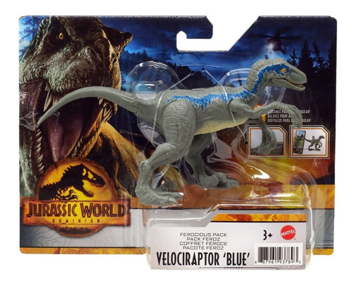 Figura Velociraptor Blue Pack Feroz,jurassic World Dominion 
