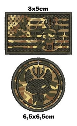 Imagem 1 de 4 de Kit C/ 2 Patch Bordados Seal Team Trident Cat