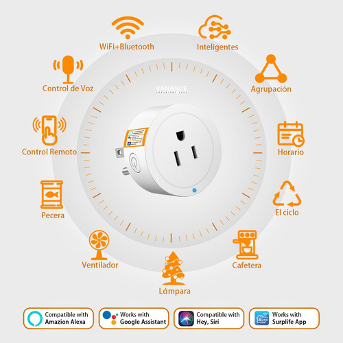 Enchufes Inteligente Wifi Smart Plug Alexa Google Home 2 Uds Blanco