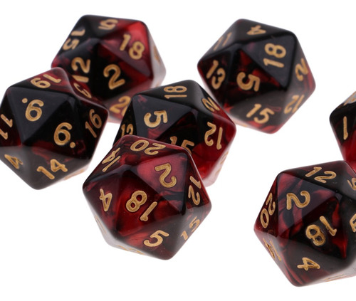 Juegos De Dados Calabozos Y Dragones Rojo + Negro