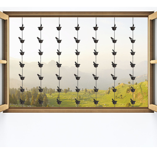 W Cadena Para Lluvia Y Mobile Bird On Cups De 8 Pies,