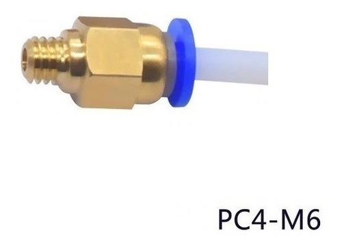 Acople Teflon  Ptfe Conector Neumatico Extrusor Pc4-m6