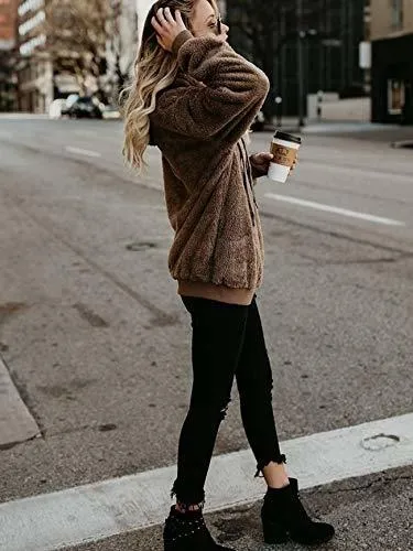 Sudadera Oversized Mujer Sherpa Acolchada