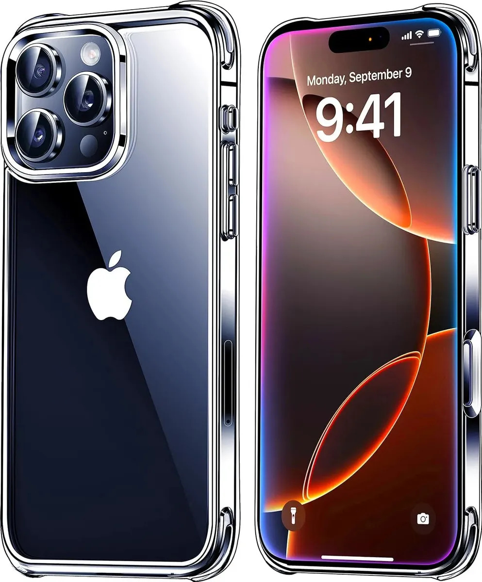 Capa Capinha Transparente Para iPhone 16 Pro Max Case Com Bordas Anti Impacto