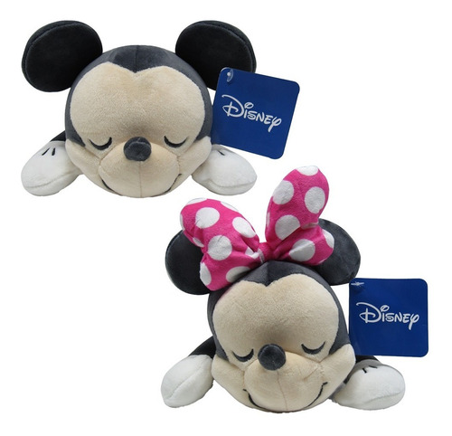 Imagem 1 de 8 de Kit Pelúcia Disney Mickey E Minnie Mouse Cuddleez 35cm - Fun