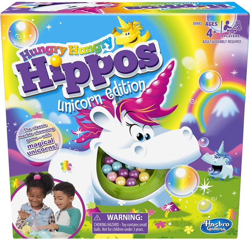 Hasbro Gaming Hungry Hungry Hippos Unicorn Edition - Juego D