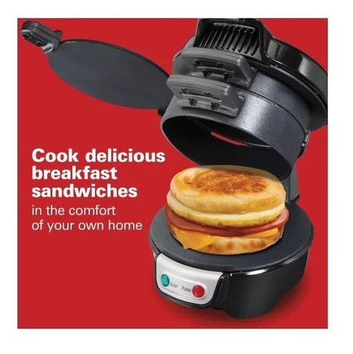 Hamilton Beach Sandwichera Doble Desayuno Color Negro