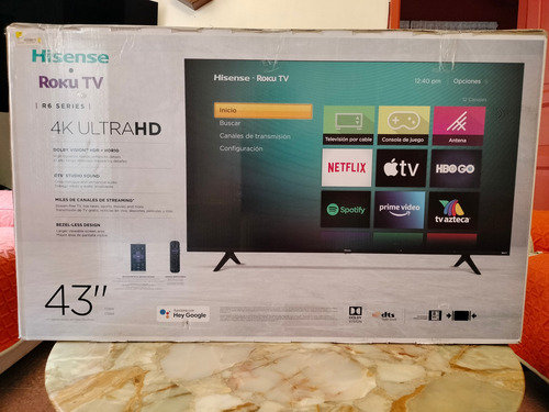 Smart Tv De 43 Hisense 43r6000gm Con Pantalla Led 4k (Usado)