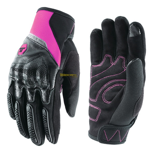 Guantes Para Moto Protección Cuero Y Microfibra Masontex