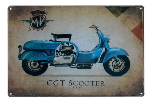 Cuadro Metalico Vintage Diseño Scooter 1952./  Runn.