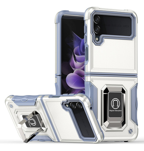 Funda Uso Rudo Samsung Galaxy Z Flip 4 + Mica Hidrogel Blanco Flag - Galaxy Z Flip 4