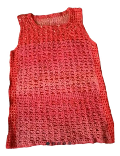 Chaleco Artesanal En Crochet,talle M,pura Lana.diseño Único.