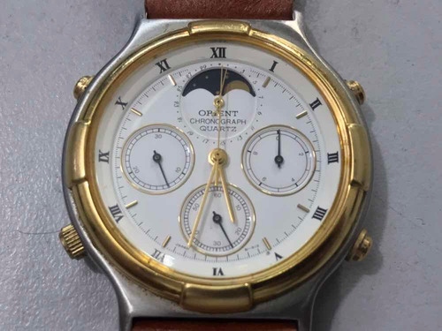 Orient Chronograph Quartz Fase De Lua Made In Japan