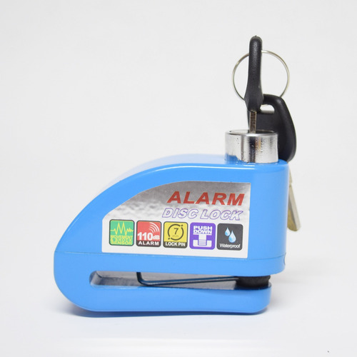 Candado Alarma De Disco De Freno De Moto Color Azul