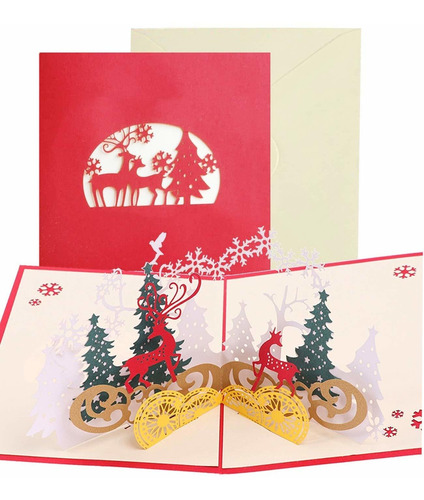 Pop Up Merry Christmas Cards Â 3d Hecho A Mano Dive...