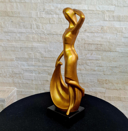 Estátua Mulher Dama Com Vestido Abstrata Linda Grande 40 Cm!