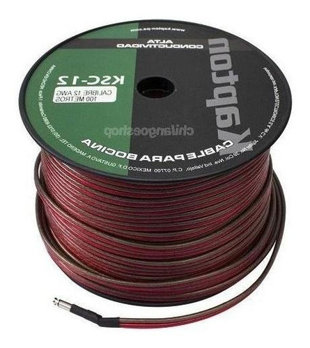 Imagen 2 de 2 de Cable Para Bocina Uso Rudo Polarizado Calibre 12 100 Mts