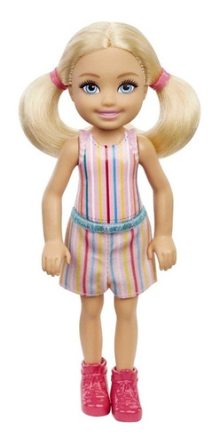 Imagem 1 de 5 de Boneca Barbie Club Chelsea Loira Shorts Listrado - Mattel Ms