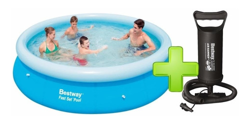 Pileta De Lona Bestway Inflable 305 X 76 + Inflador Piletas 