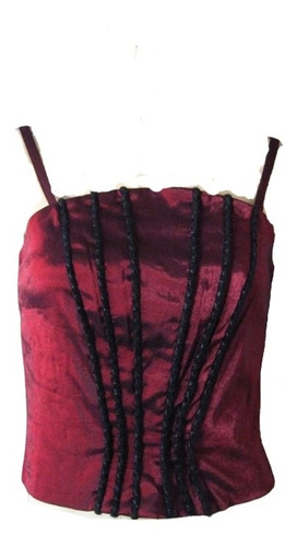 Corset, Fiesta/otros, Chuchoments, Bordo Satinado Talla Xs/s