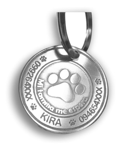 Placa, Medalla Identificacion De Mascotas, Modelo Huella