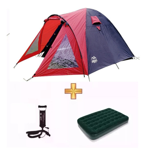 Combo Carpa Iglu 4pers Colchon 2plz+inflador Regalo Camping