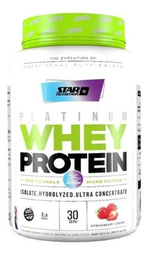Star Nutrition Premium Whey Protein 2 Libras Sabor Strowberry Cream