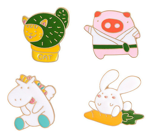 Broches Creativos Con Forma De Animal, Conejo, Cerdo, Cactus