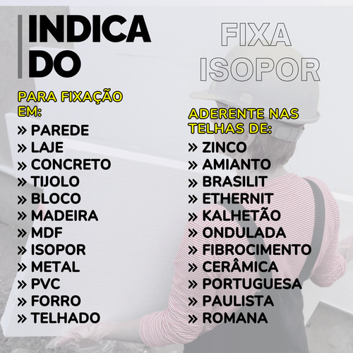 Produto Cola Gruda Isopor Em Madeira Pvc Forro Telhas 7unid