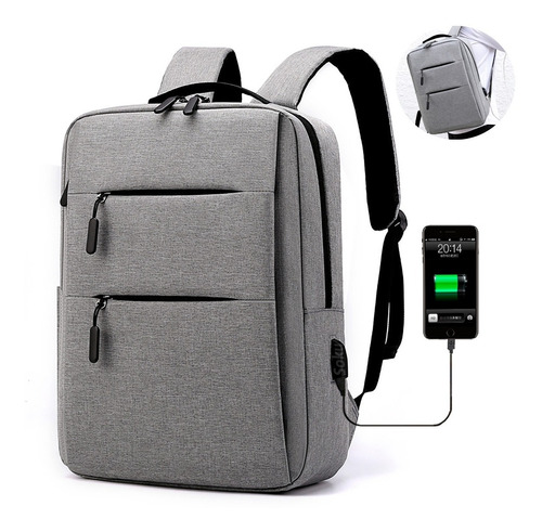 Mochila Antirrobo Impermeable Ergonomica Con Carga Usb Celular Para iPhone iPad Mac Laptop Portátil De 15 Pulgadas Gran Capacidad Uso Rudo Pro