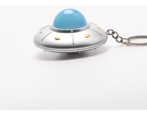 Llavero Con Diseño De Nave Espacial Con Luz Led Ovni,