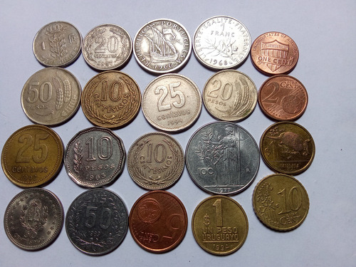 20 Moedas Antigas Estrangeiras Diversos Países (Usado)