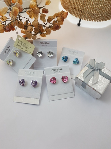 Aros Corazón Cristal