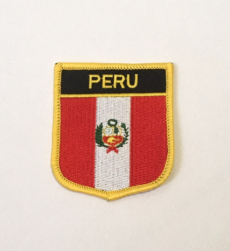 Patche Aplique Bordado Escudo Da Bandeira Do Perú 6x7 Cm