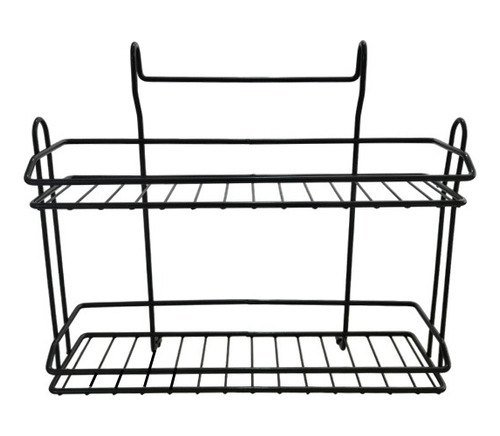 Especiero Doble Para Barral Cocina Organizador Frascos Negro